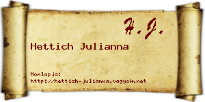 Hettich Julianna névjegykártya